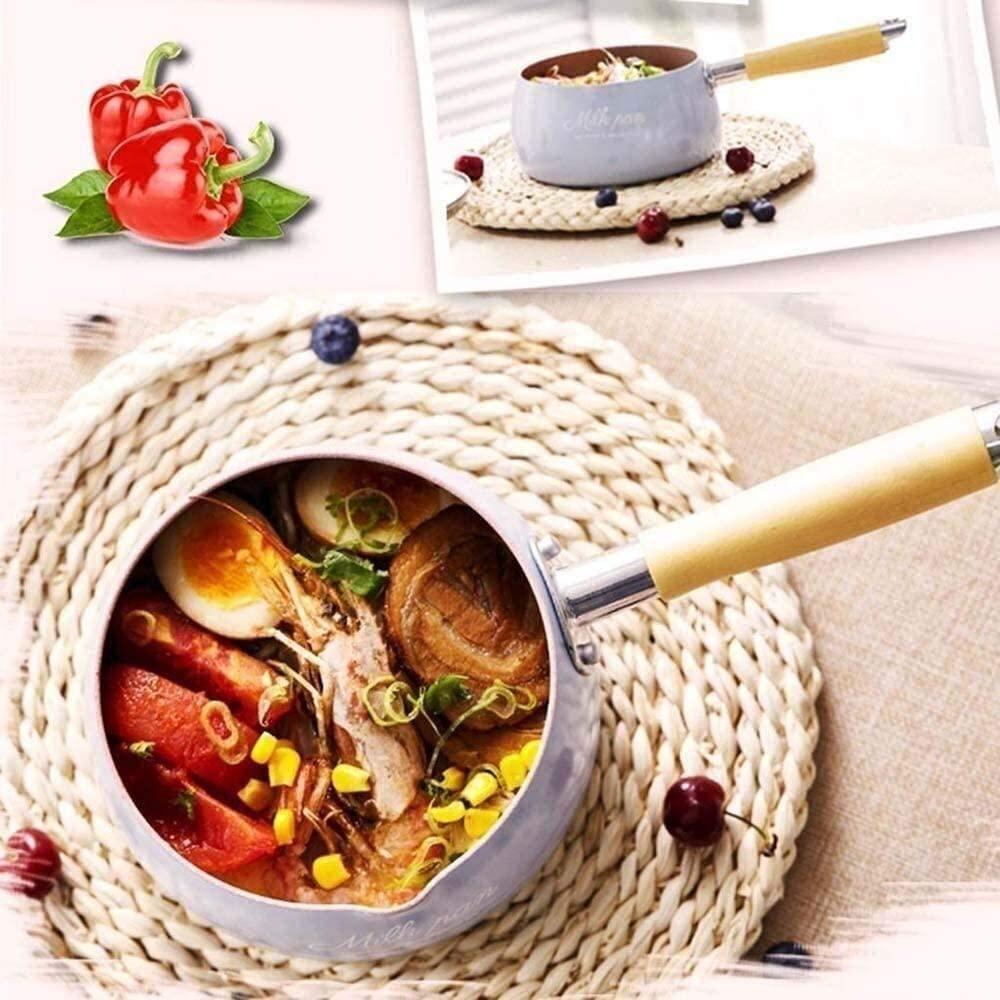 YQBUER YQBUER Wok Pan Small Milk Pot Non Stick Pot Instant Noodle Pot Small Pot Noodle Pot One Person Pot Universal Induction Cooker