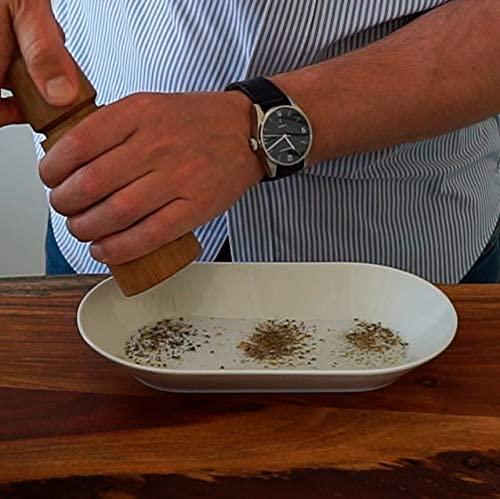 CrushGrind - the original ceramic mechanism CrushGrind Stockholm Salt- or Pepper Grinder with patented ceramic grinder (110mm, Stainless Steel, 1 Pack)