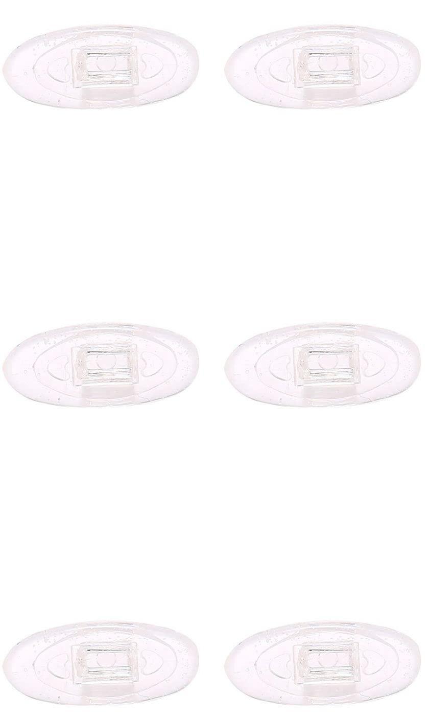 Caulo Caulo Silicon Rubber Clip On Nose Pads Compatible w Oakley Glasses Sunglasses OX5087 OX5113 OX5120 OX3127 OX3204 OX3222 OX5119 OX5122 OX5094 OO6005 OO4145 OO4147 etc (Clear - 3 Pairs)