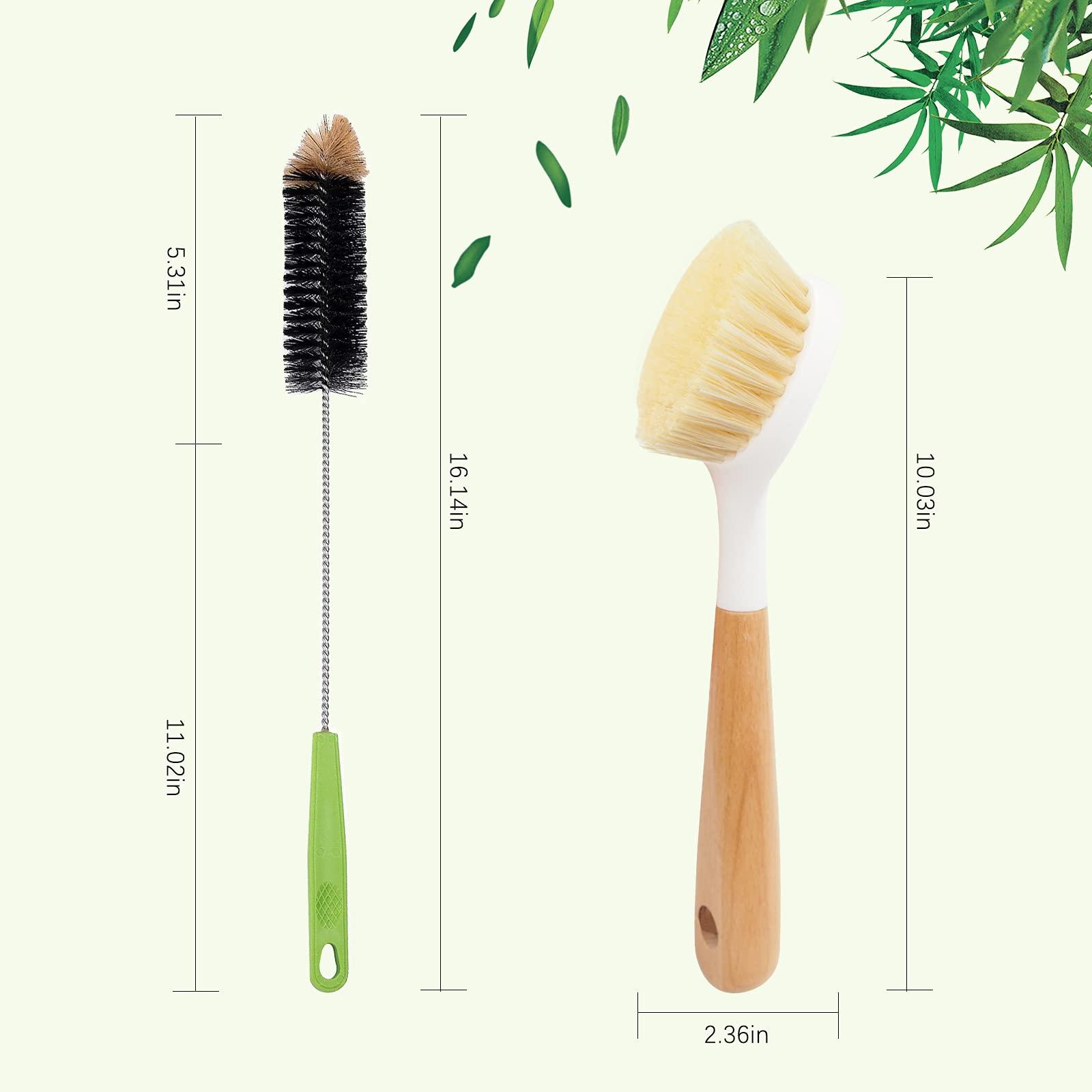 Haomaomao Bottle Brush, Bendable Long Handle Cleaner Brushes for Cleaning Neck Bottles, Baby Bottles, Water Bottles, Tumblers, Flask, Bird Feeder, Vase and Home Kitchen Sink Cleaning Brush