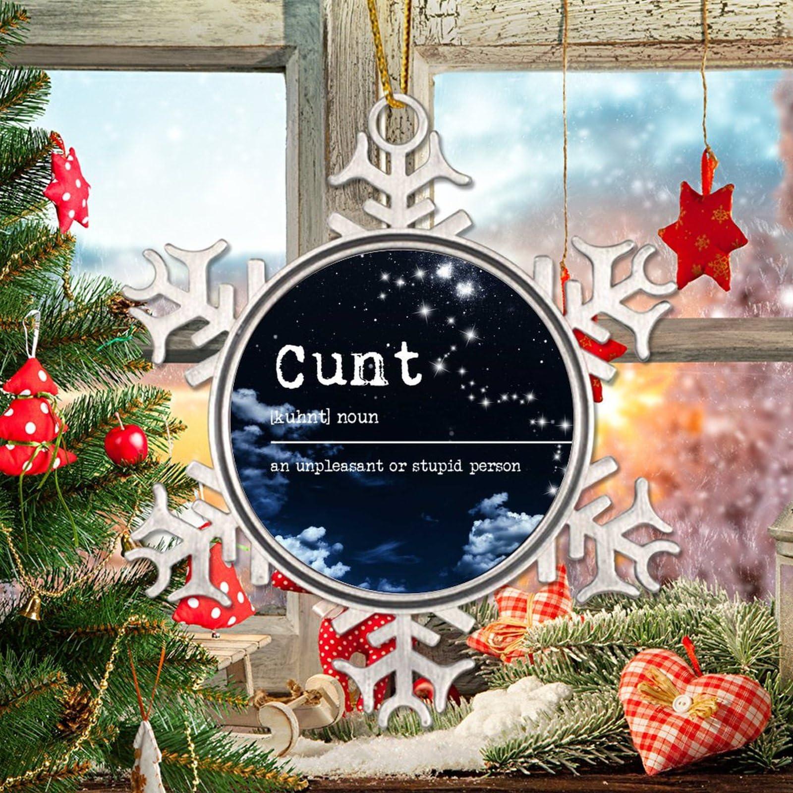 CowkissSign CowkissSign Cunt Ornaments - Christmas Cunt Definition Ornament - Typography Post Print Christmas Stocking Filling Gift Noun Definition Christmas Ornaments New Year Gift to Family