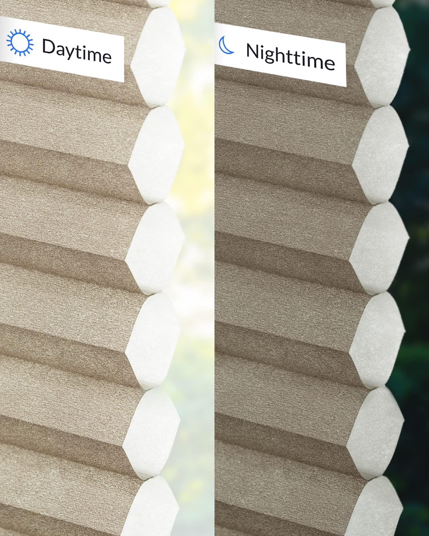 CHICOLOGY CHICOLOGY Cellular Shades, Top Down Bottom Up Shades, Blinds for Windows, Window Shades for Home, Door Blinds, Window Coverings, Cellular Blinds,Barnwood - Light Filtering, 26" W x 72" H