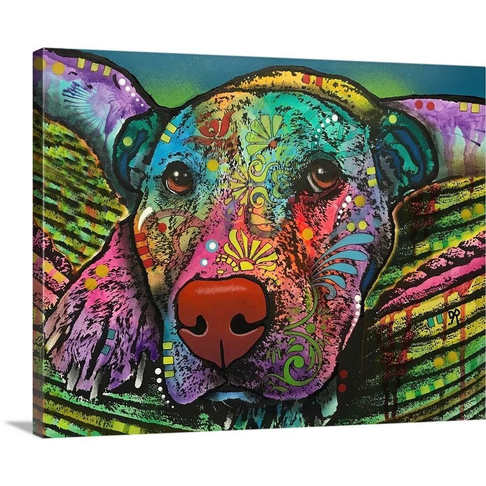 CANVAS ON DEMAND CANVAS ON DEMAND Safe and Sound Canvas Wall Art Print by Dean Russo, Pop Art, Home Decor, Dog, Wildlife Artwork, 45\" x36in