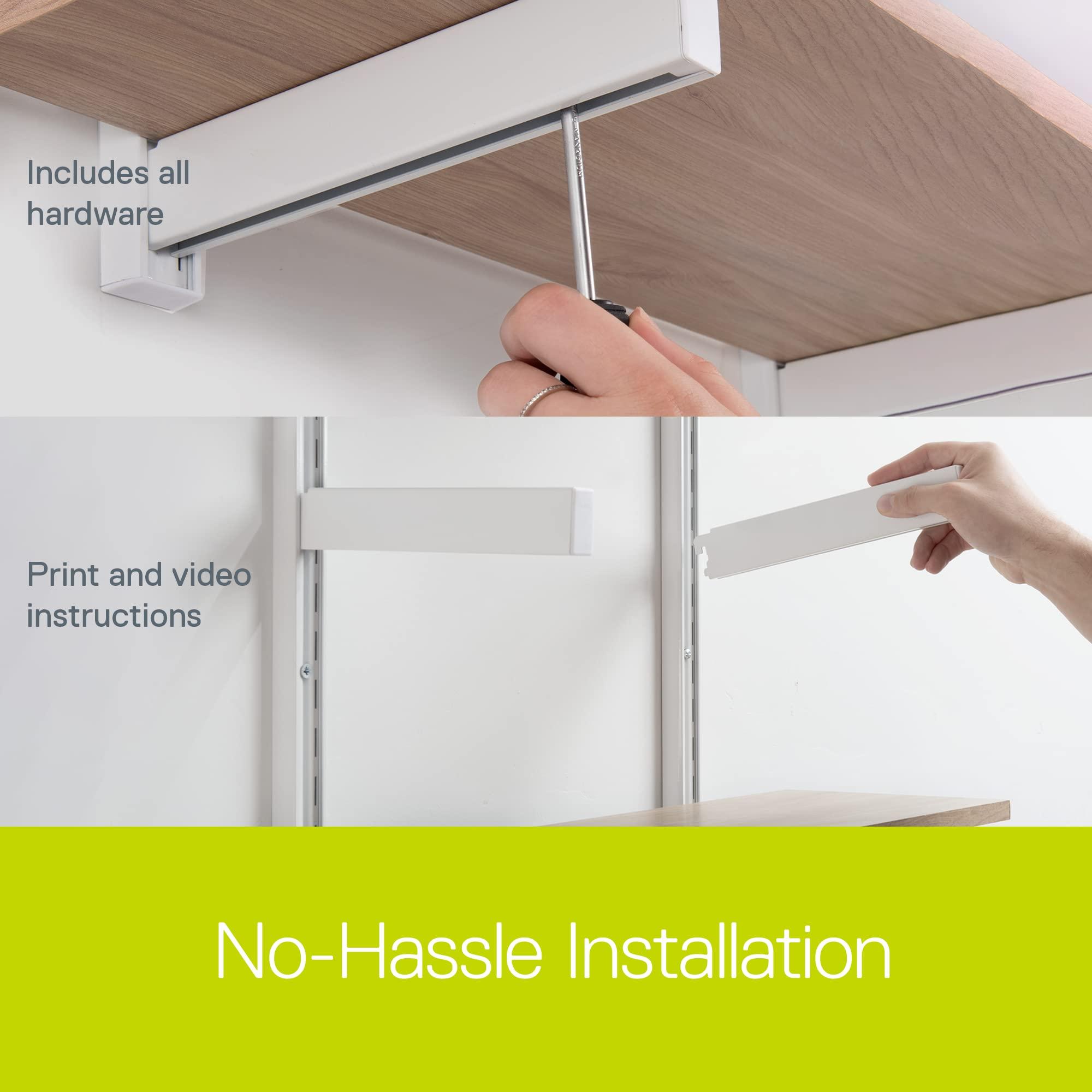 Delta Cycle & Home 2-Tier Floating Wall Shelves with Metal Brackets Set, Light Oak - 0.5 x 24 - Premium Wall Shelves for Laundry Room, Bedroom, Bathroom, or Office, - Durable Shelf for Easy Installation