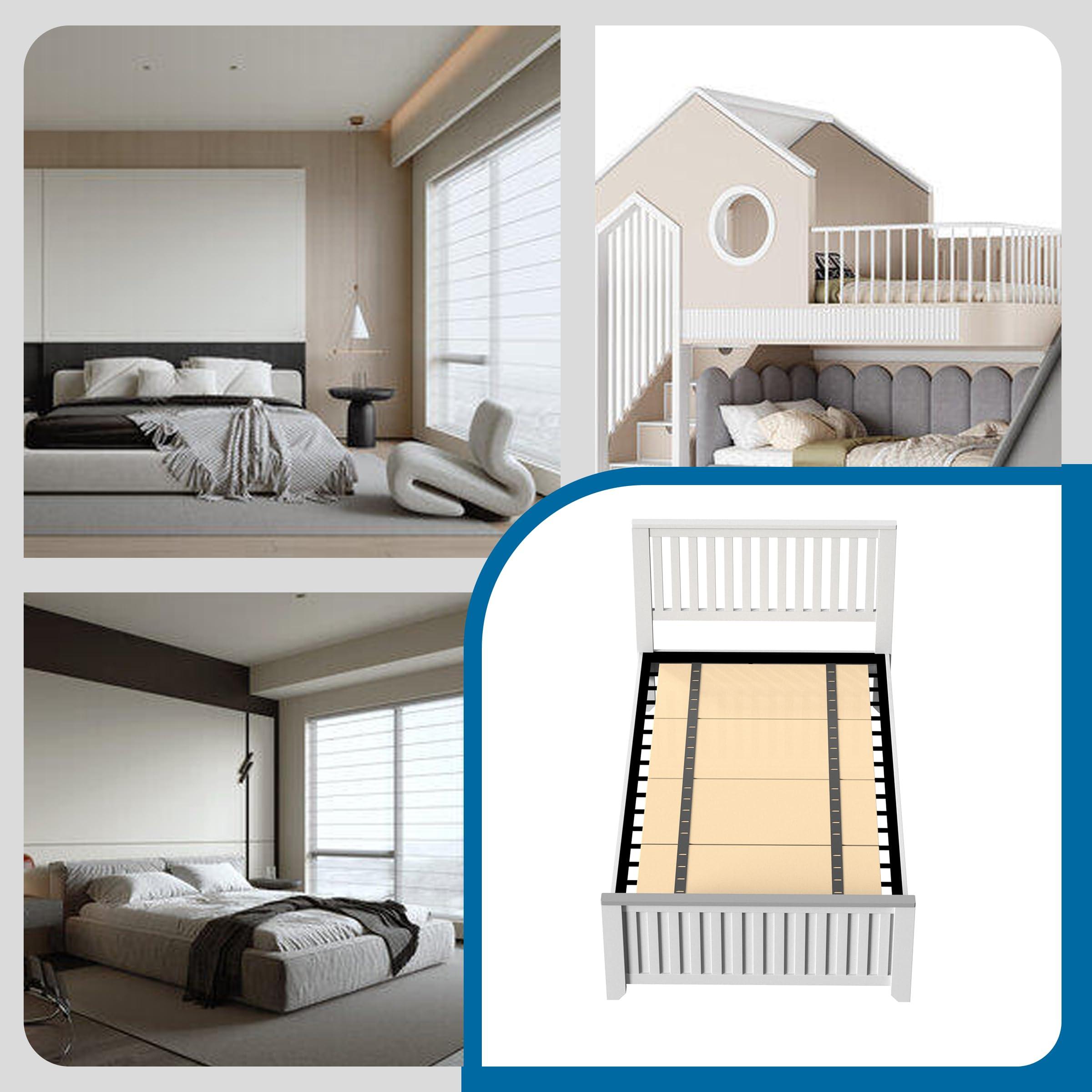 BBX-G Foldable Box Spring,80\"x 57\",Mattress Support Wooden Bunkie Board, Double Deck Bed, Large Bed Board Supported by Mattress,No Assembly Needed