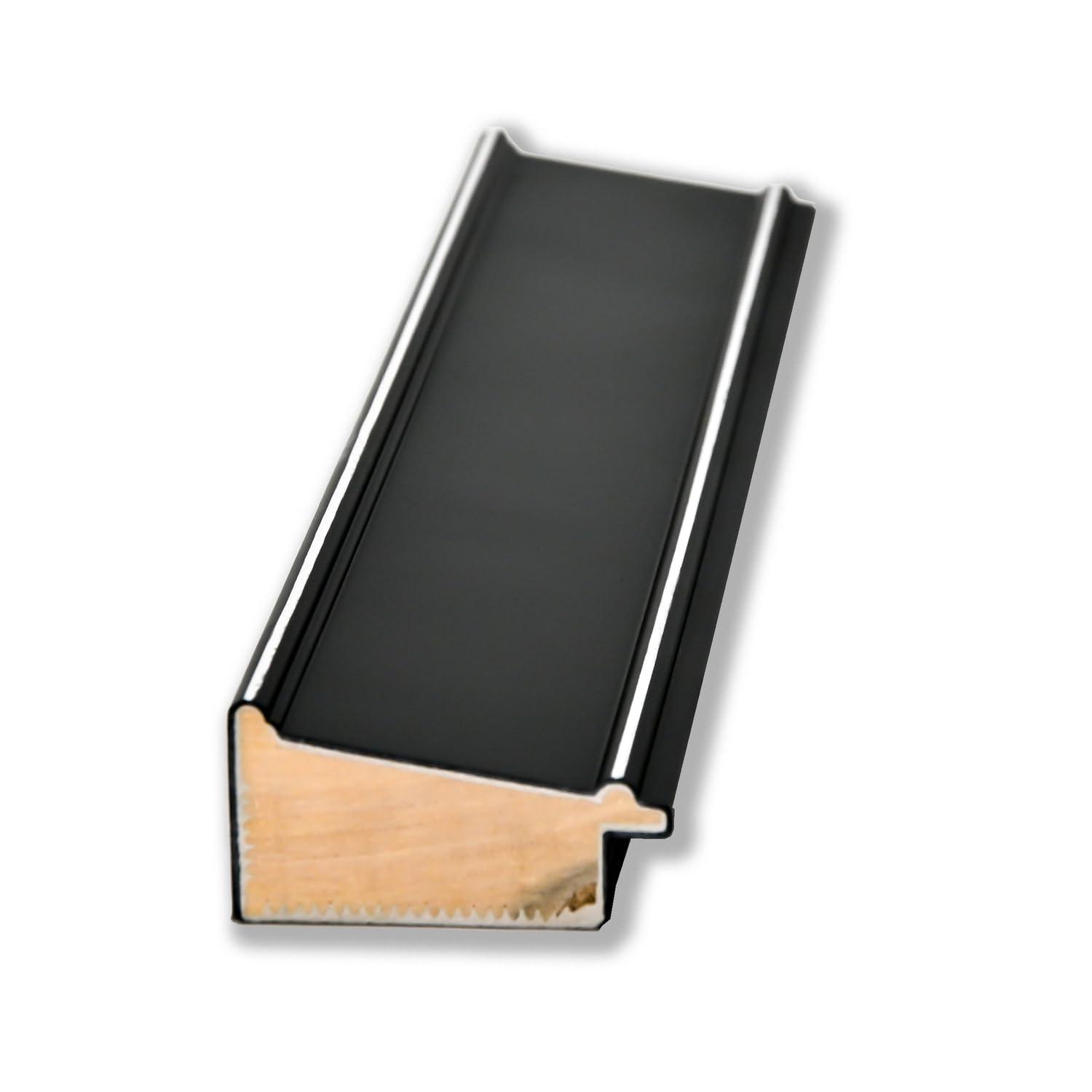 ArtToFrames ArtToFrames 9x12 Inch Black Picture Frame, 2 - Pack, This 1.75 inch Custom Wood Poster Frame is Honors Black with Silver, Comes with Regular Glass (Frame_Pack_2_D11148-9x12)