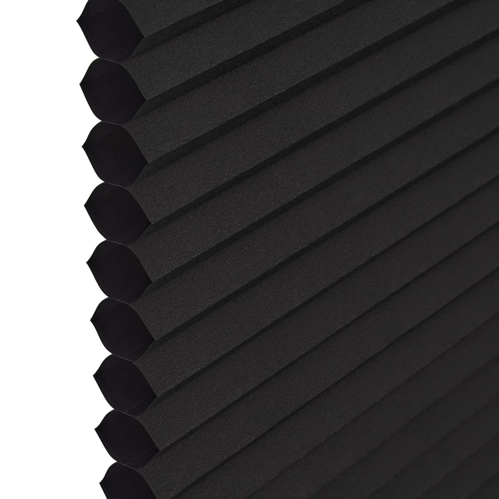 Persilux Persilux Cellular Window Shades Honeycomb Blinds for Windows Cordless Thermal Insulated Noise Reduction Bottom up for Home, Night Black, 44" W x 54" H