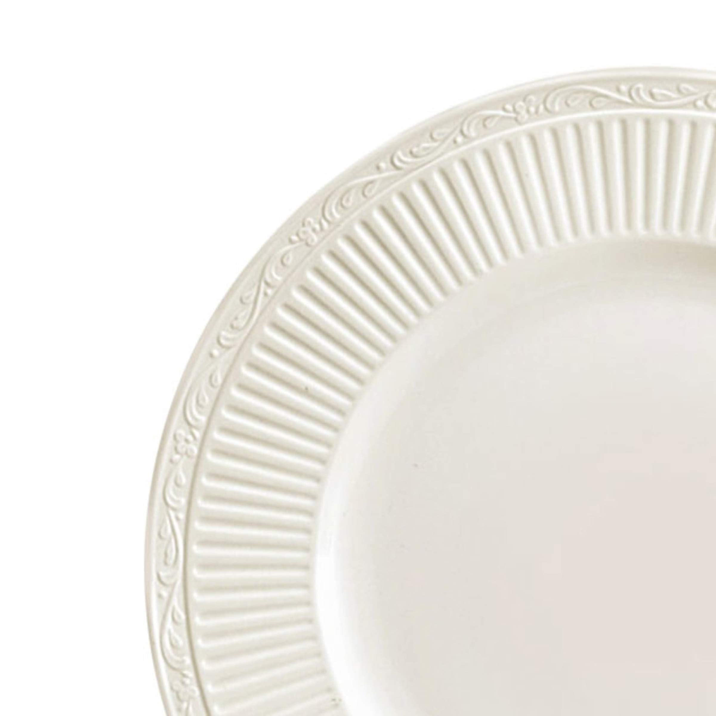 Mikasa Mikasa Italian Countryside 16-Piece Dinnerware Set - Classic White Porcelain with Fluted Bands, Service for 4 - Dinner Plates, Salad Plates, Bowls, and Mugs, Microwave & Dishwasher Safe