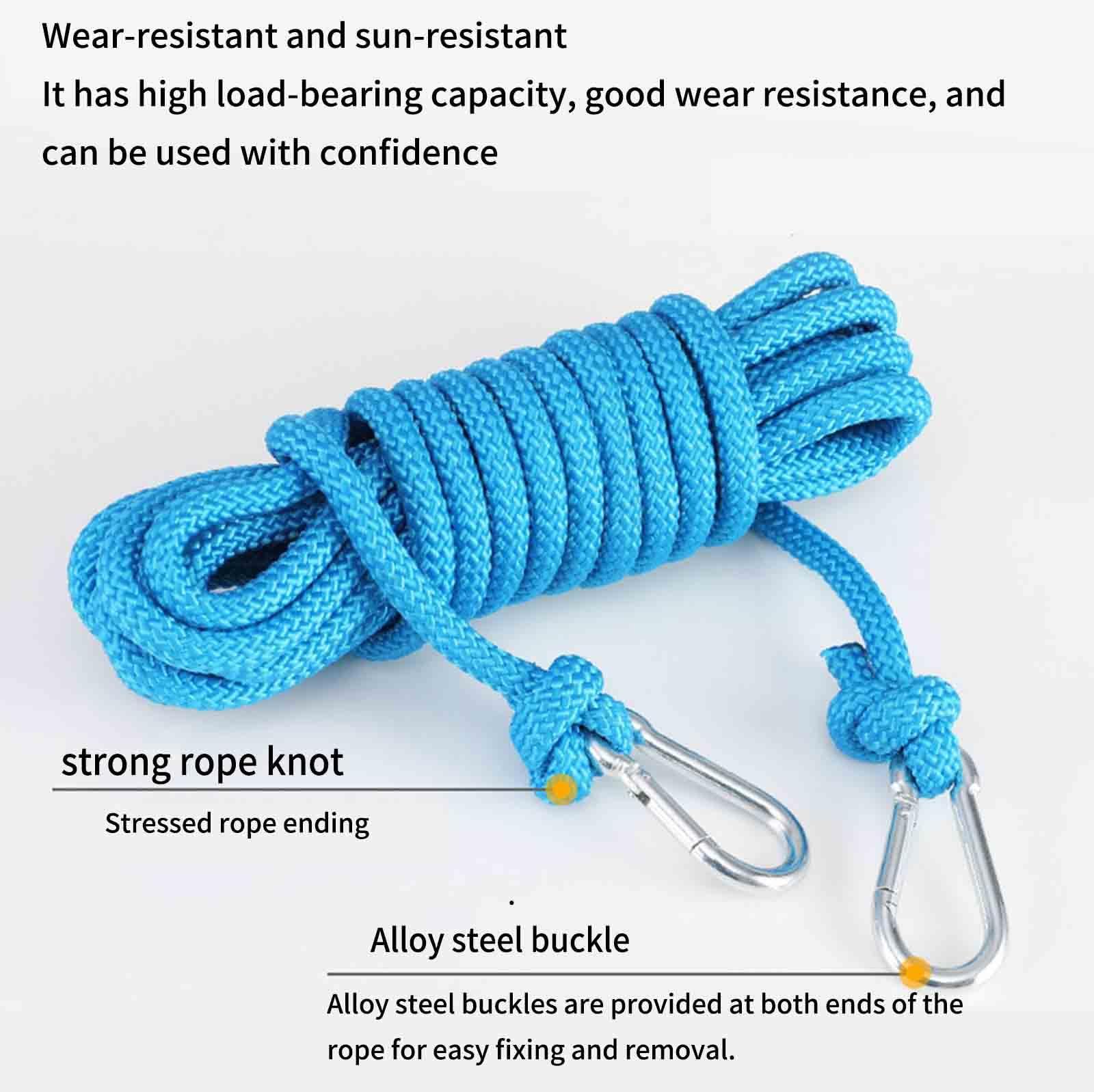 JUSHZ Washing Line Rope Clotheslines Clothesline Clothes Line Clothes Lines for Outside Strong Thick Clamp Thick Rope Outdoor Drying The Quilt Anti-Slip Windproof (10.5mm 15m,White)