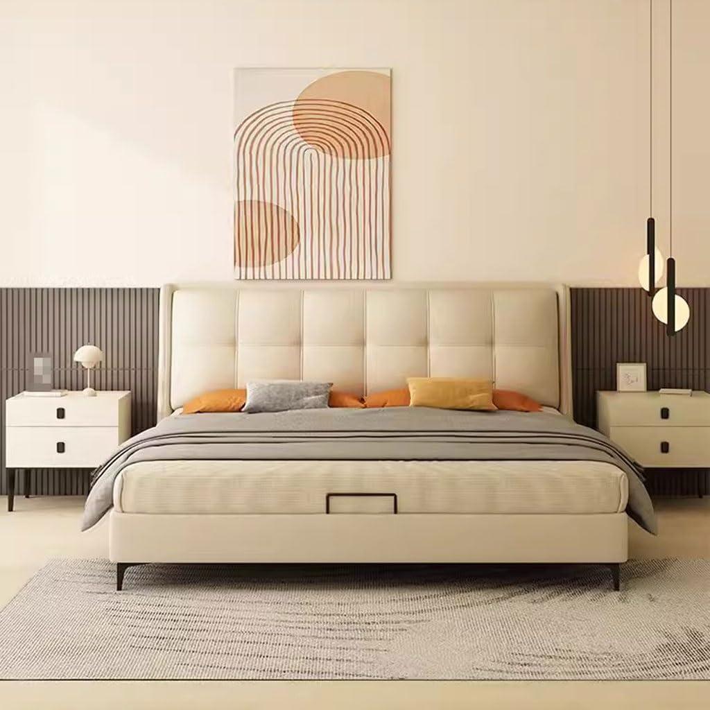 thalo thalo Modern Bedside Tables Simple Modern Bedside Table Bedroom Light Luxury Solid Wood Bedside Cabinet Cream Style Storage Cabinet Bedroom Night Stand(A)