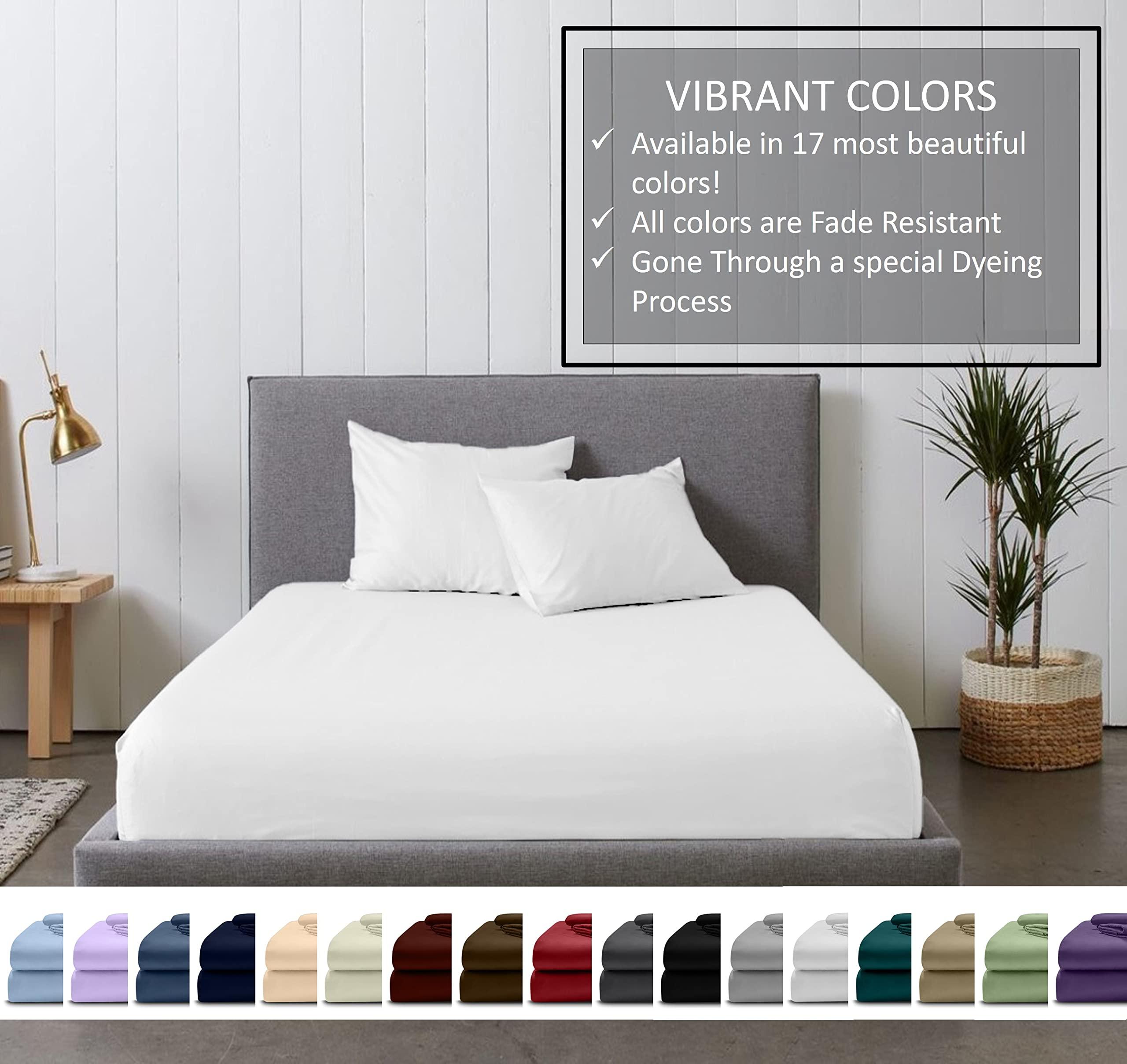 BeKind Online Texas King - 80\" x 98\" Size Luxury 800 Thread-Count 100% Egyptian Cotton Bed Sheets Sheet Set Sateen Weave for Soft & Silky Feel Long Staple Cotton 30 Inch Deep-Pockets - Texas King, Burgundy