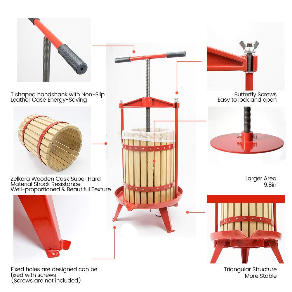 EJWOX Heavy-duty Cross-beam Stainless Steel Fruit and Wine Press and Fruit and Apple Crusher with Stand