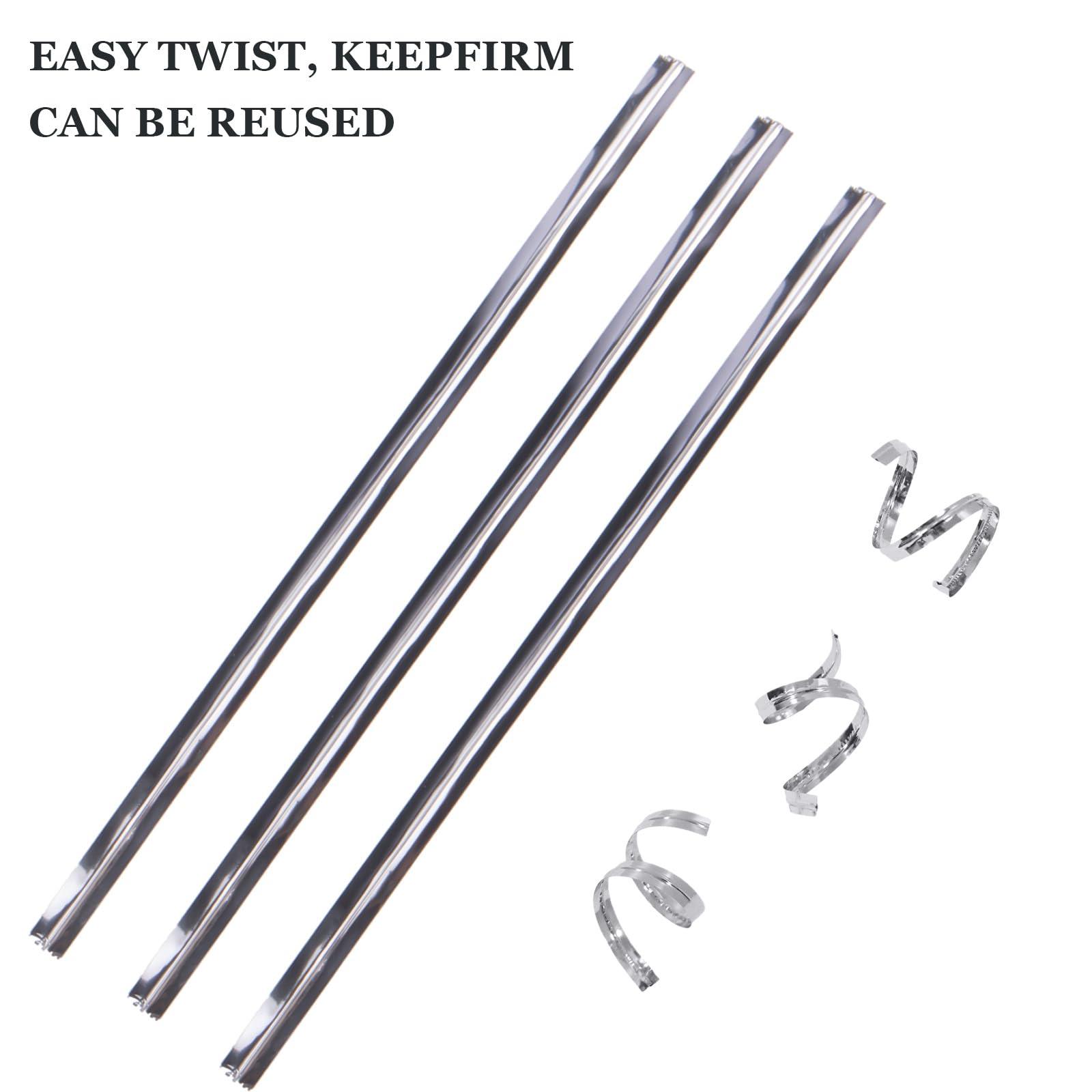 AxiyanX AxiyanX 4 Inches Twist Ties for Bags,800pcs Twist Ties for Plastic Bags,Reusable Bread ties,Gold Twist Ties,Twisty Ties for Candy Bags, Coffee Bags, Snacks, Cake Pops, Party Supplies (Silver)