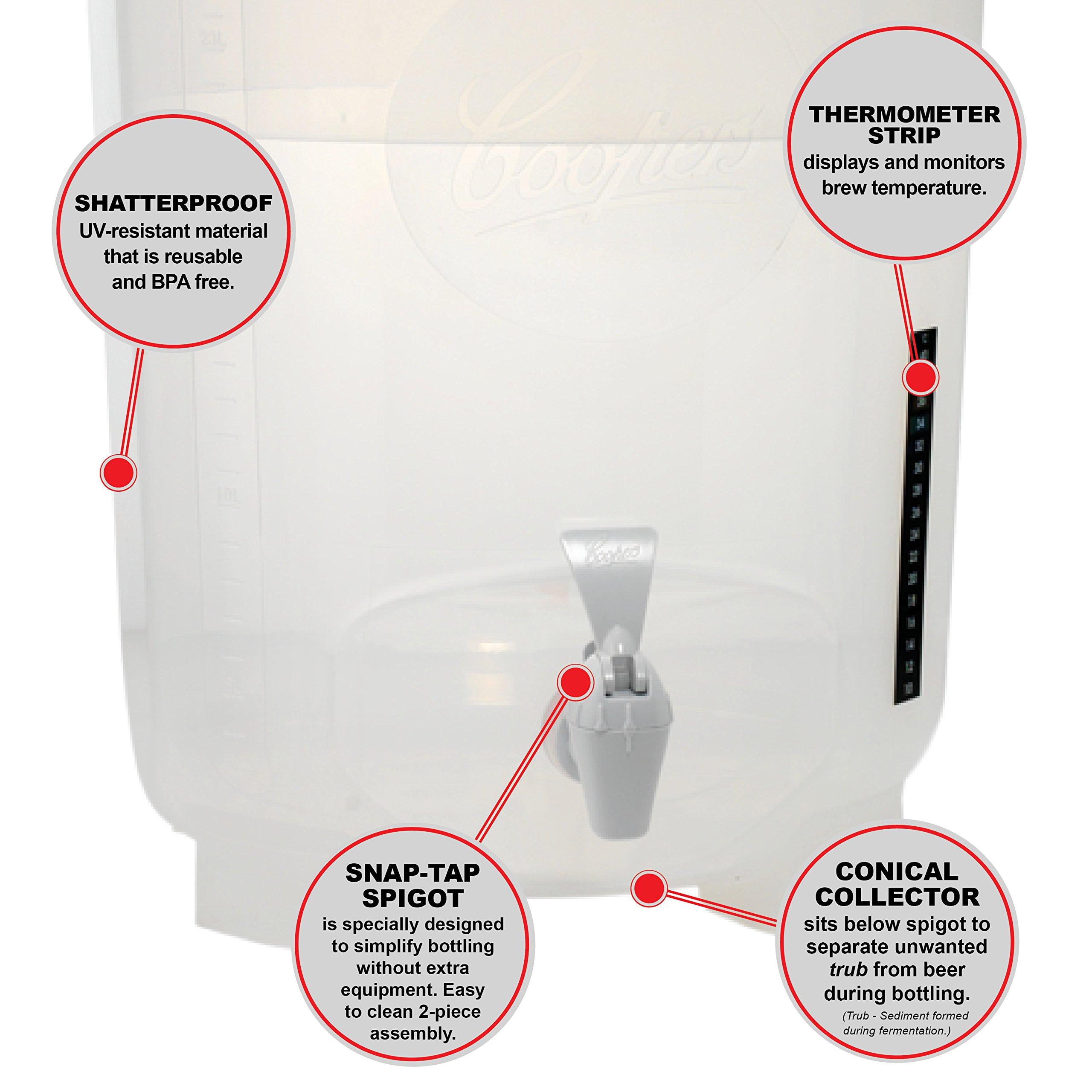 Coopers Coopers DIY Beer Home Brewing 6 Gallon All Inclusive Craft Beer Making Kit with Patented Brewing Fermenter, Beer Hydrometer, Brewing Ingredients, Bottles and Brewing Accessories