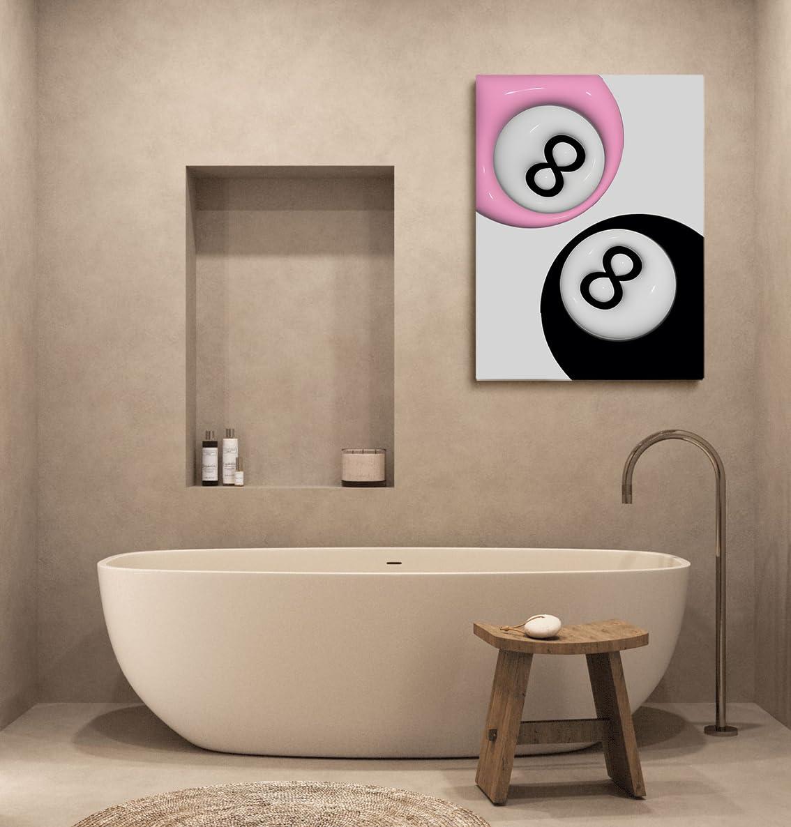 Generic 8 Ball Print Couple Print Pink Trendy Retro Poster Wall Art Preppy Print Room Decor College Dorm Aesthetic Psychedelic Art Trippy Gift 24x36\"framed