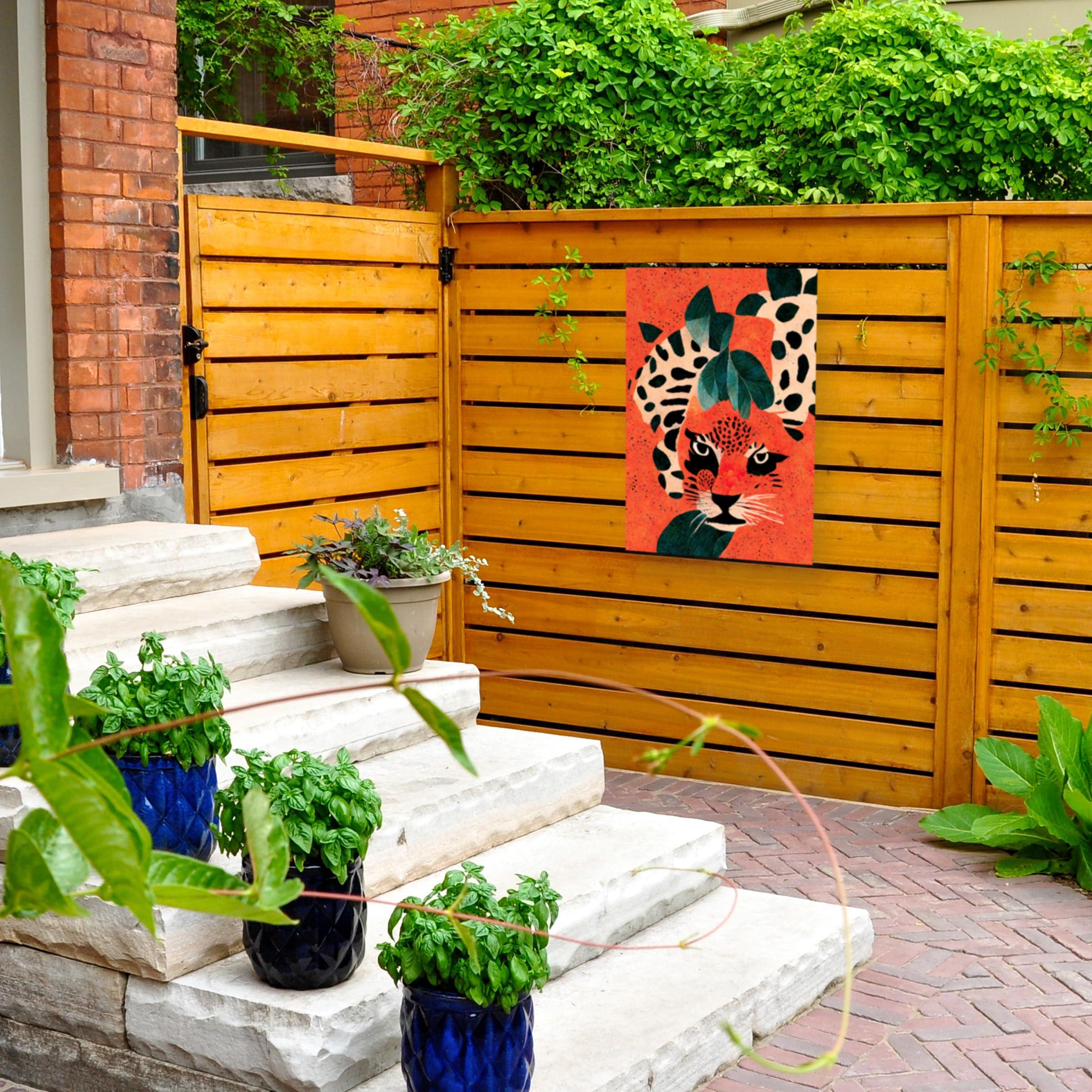 Trademark Fine Art Trademark Fine Art Outdoor Canvas Art - Treechild \'Hiding Leo\' Wall Art for Outdoor Spaces, Patios, or Gardens