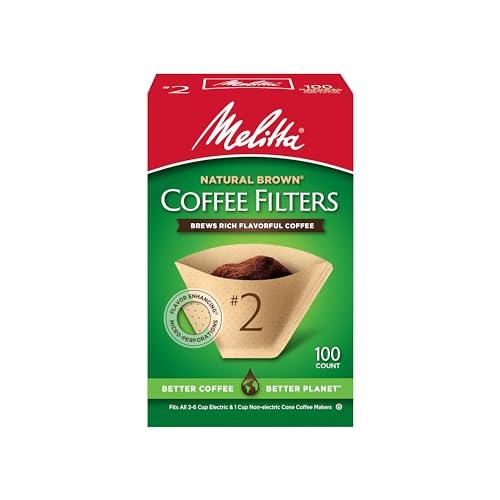 Melitta Melitta 2 Cone Coffee Filters, Unbleached Natural Brown, 100 Count (Pack of 3) 300 Total Filters Count - Packaging May Vary