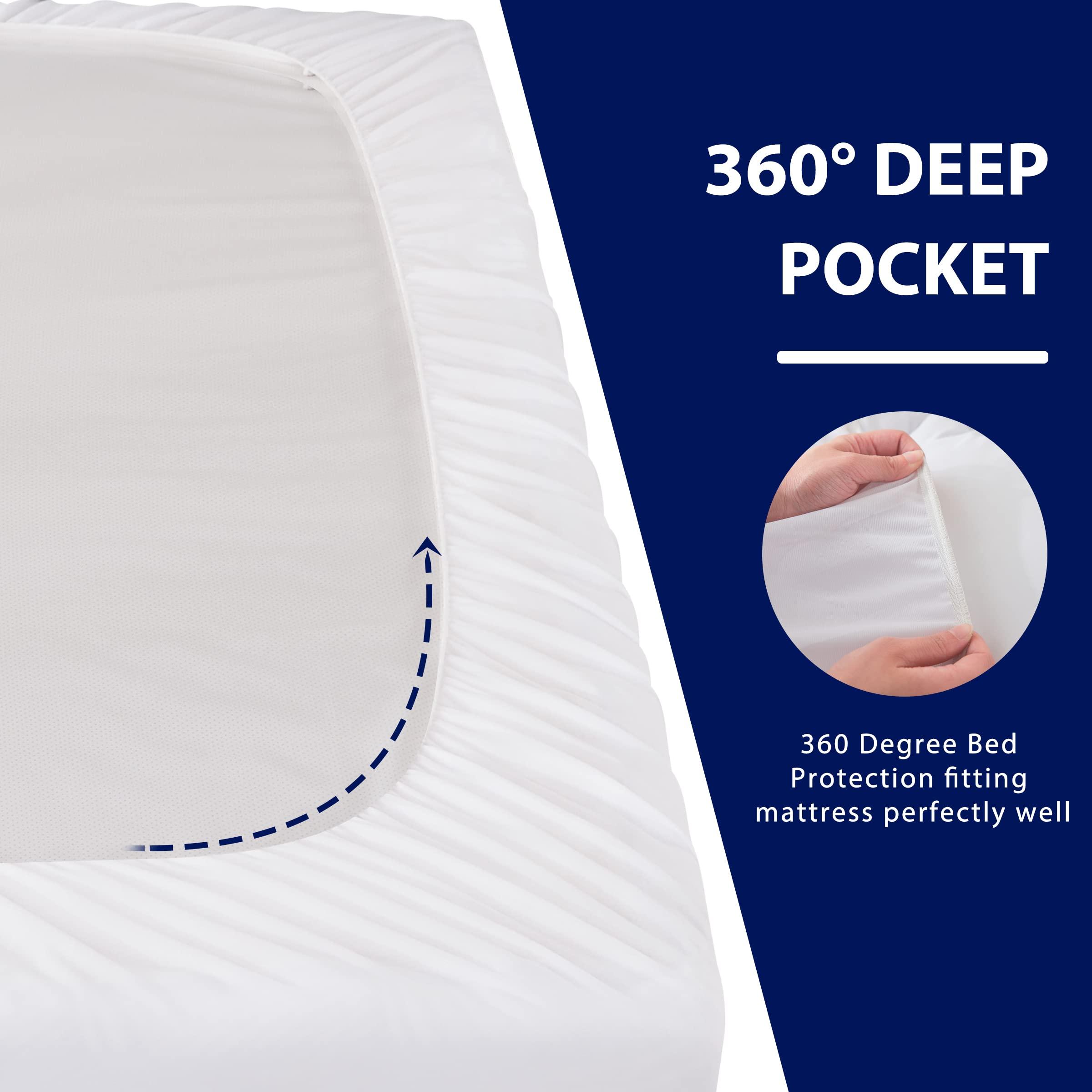 Hokway Hokway Twin XL Mattress Pad, Mattress Topper with 8-21\" Deep Pocket, 1000GSM Down Alternative Overfilled, Quilted Fitted Pillow Top Soft Cooling Mattress Protector