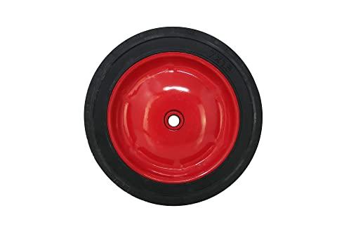 Shepherd Hardware Shepherd Hardware 9593 7-Inch Semi-Pneumatic Rubber Tire, Steel Hub with Grafoil Bearings, Diamond Tread, 1/2-Inch Bore Offset Axle