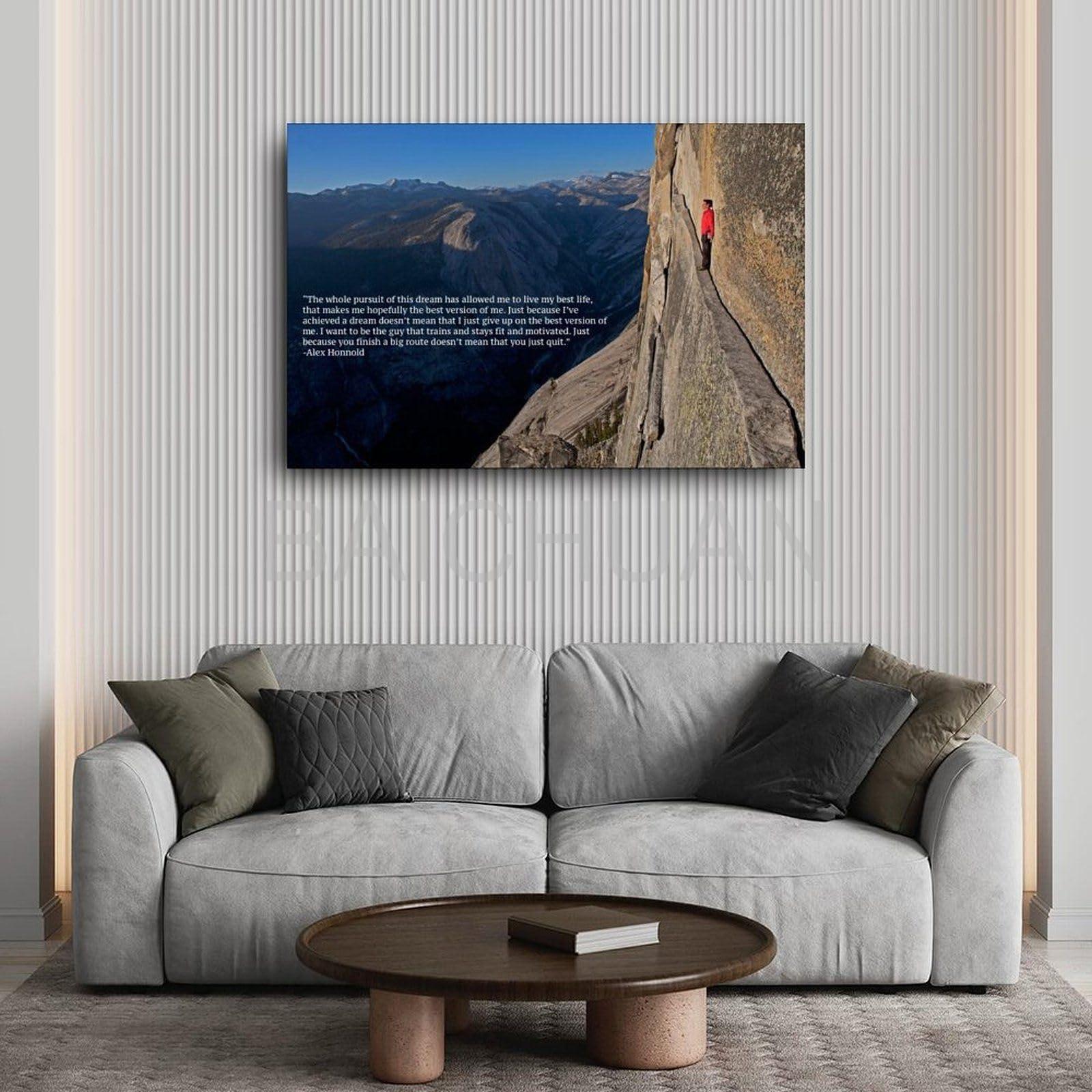 TRHBNNI TRHBNNI Alex Honnold Motivational Quote Poster Canvas Painting Posters And Prints Wall Art for Living Room Bedroom Decor 30x20inch(75x50cm)