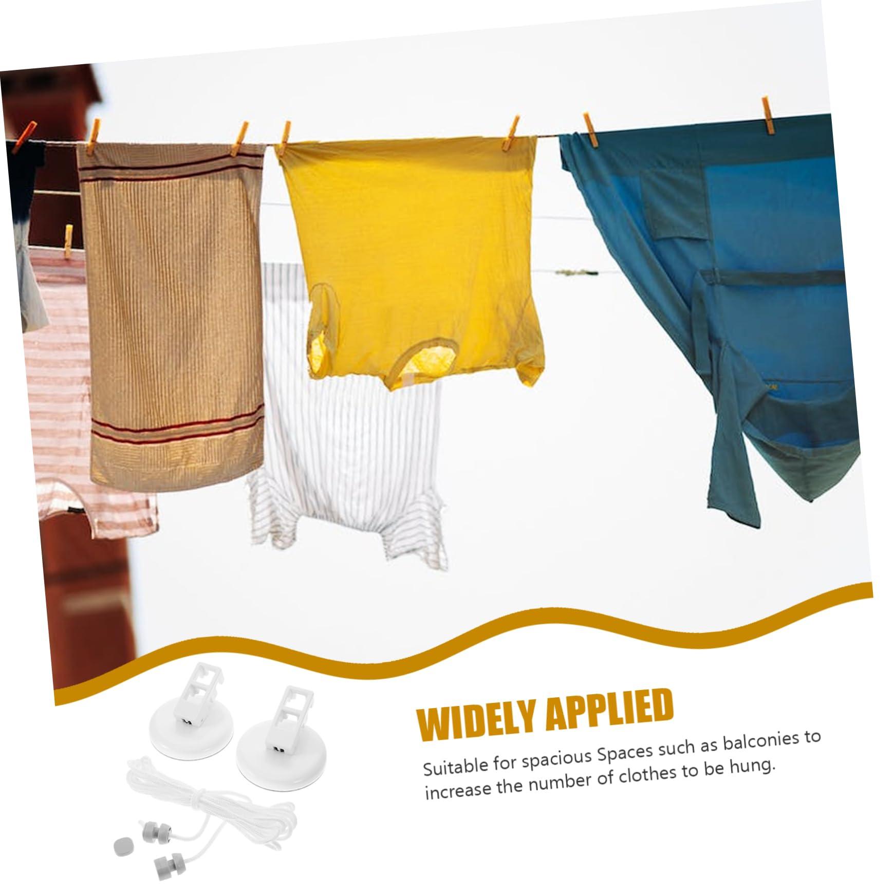 Levemolo Levemolo Outdoor Clothesline Suction Cups Suction Cup Clothespin Shower Clothesline Suction Cup Clothesline Clothes Line Ropes Rubber Suction Cup Clothes Line Nylon Braided Rope White