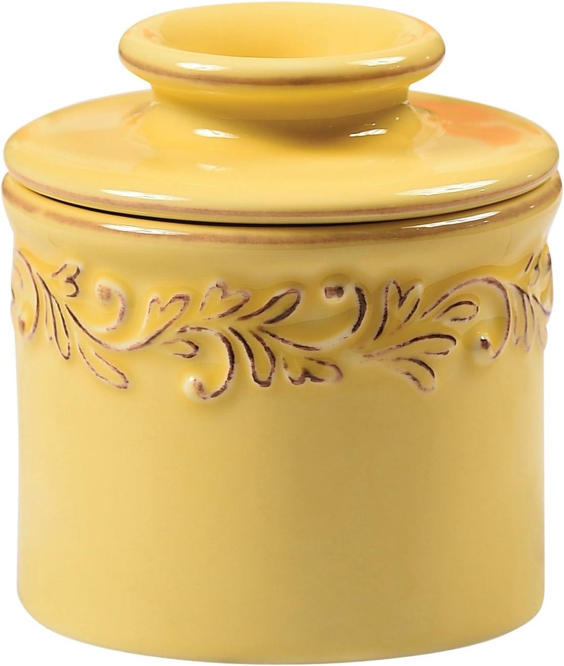 Butter Bell Butter Bell - The Original Butter Bell crock by L Tremain, a Countertop French Ceramic Butter Dish Keeper for Spreadable Butter, Antique Collection, Goldenrod