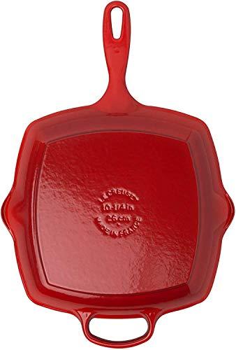 Le Creuset Le Creuset Enameled Cast Iron Signature Square Skillet Grill, 10.25", Cerise