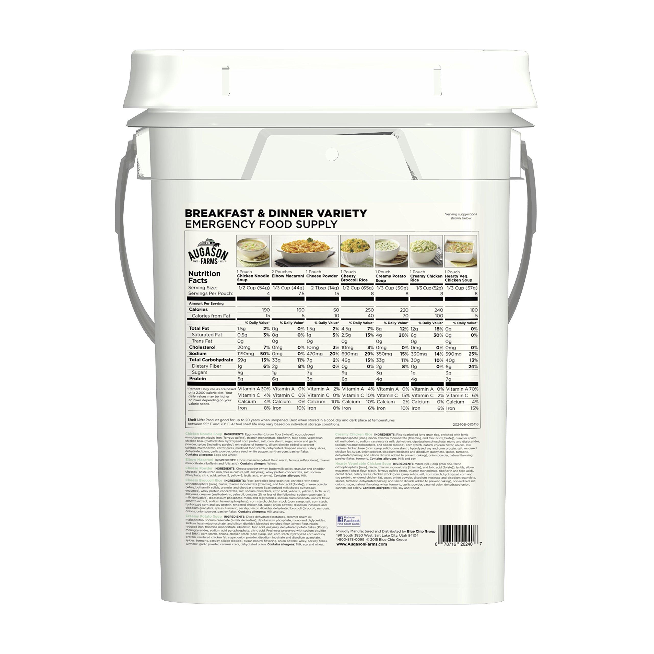Augason Farms Augason Farms Breakfast and Dinner Variety Pail Emergency Food Supply Everyday Meals 4 Gallon Pail