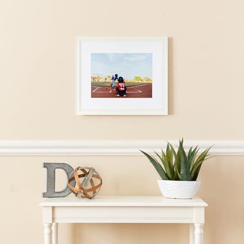 ArtToFrames ArtToFrames 4x25 Inch White Picture Frame, This 1.00 Inch Custom Wood Poster Frame is White - Comes with Foam Backing 3/16 inch and Regular Acrylic (FBPL0066-60823-YWHT-4x25)