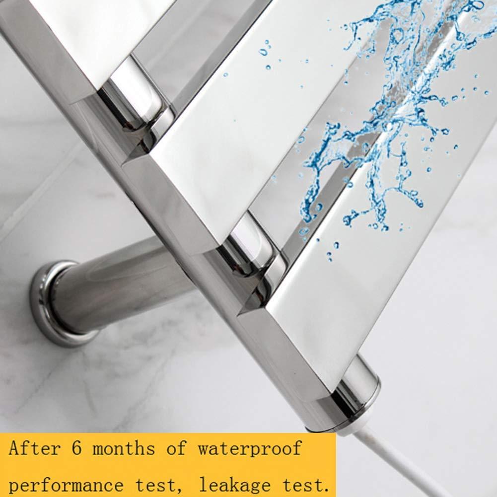 FGDSEEEKJUFHH Electric Heated Towel Warmer Rack, Wall-Mounted Waterproof Heated Drying Towel Radiator with 7 Bars, Thermostatic Stainless Steel Heater Towel Rail for Bathroom (Bb)