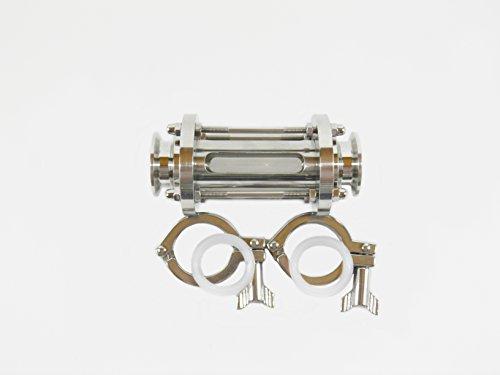 ADE 1" Bore Borosilicate Tri Clamp Sight Glass with Gaskets and Tri Clamps