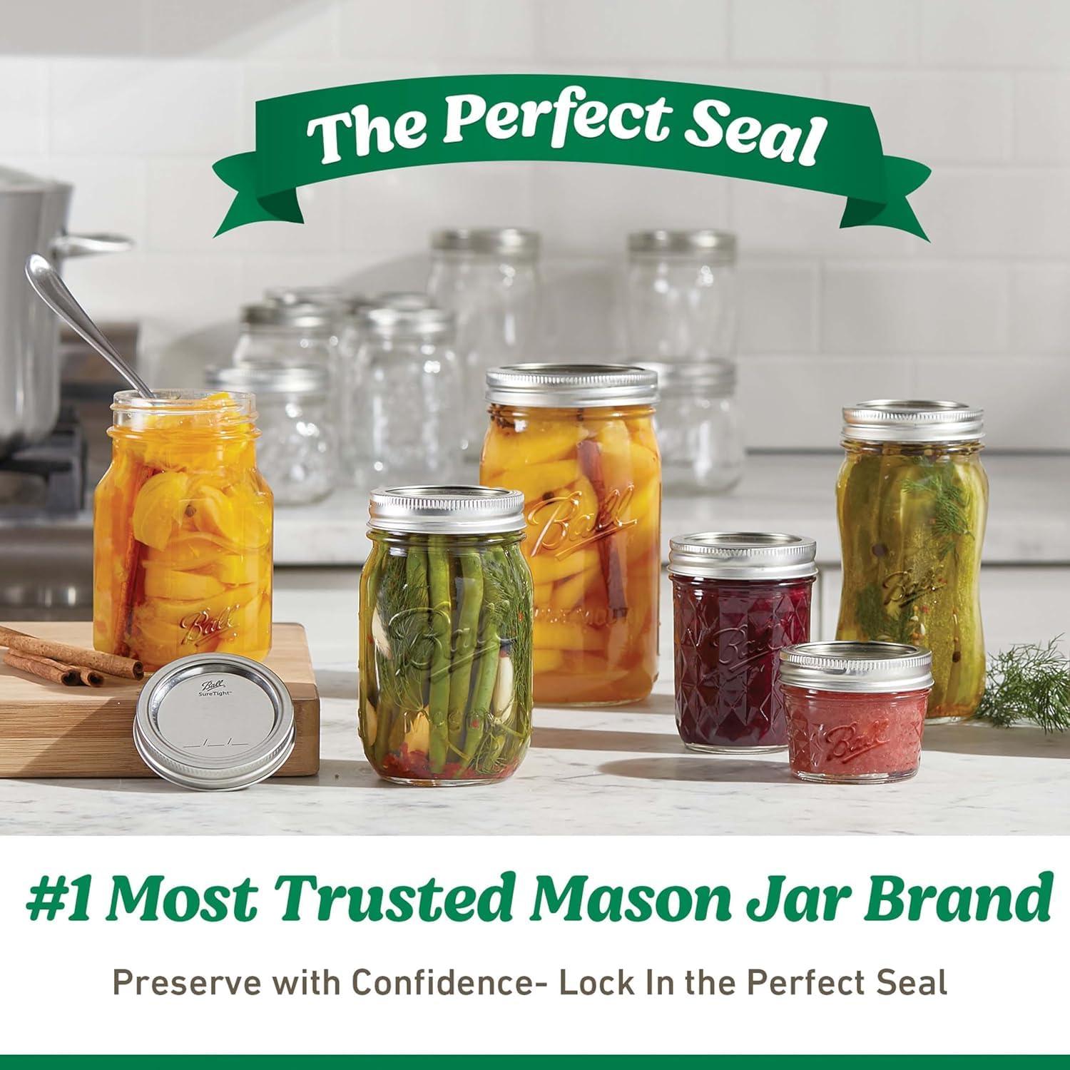 Ball Ball Mason 4oz Quilted Jelly Jars with Lids and Bands, Set of 12