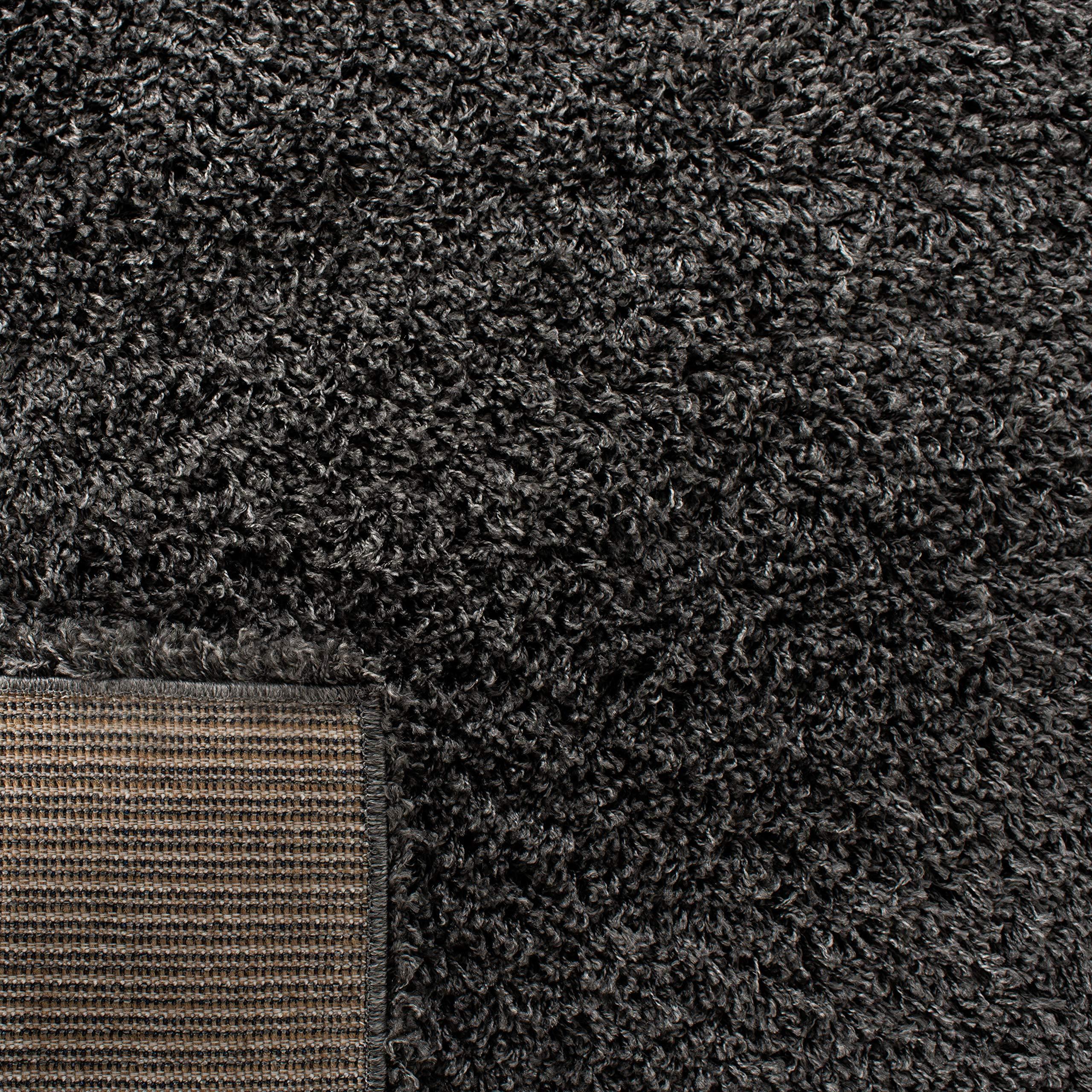 Safavieh SAFAVIEH Laguna Shag Collection Area Rug - 2' x 3', Dark Grey, Solid Pattern, Plush 2-inch Thick, Ideal for High Traffic Areas in Living Room, Bedroom, Dining (SGL303G-2)