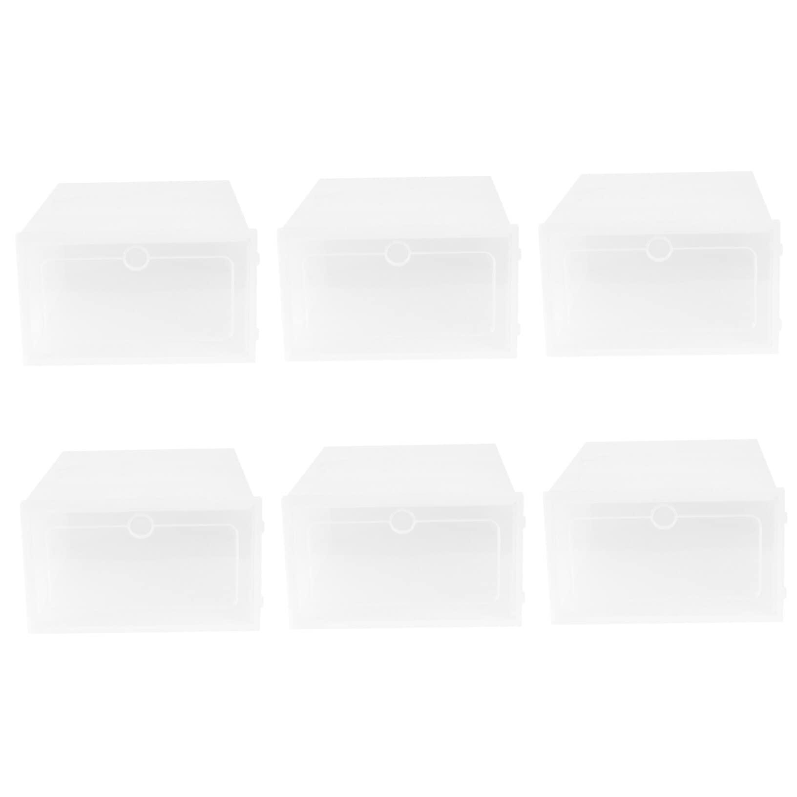 Zerodeko Zerodeko Plastic Shoe Containers 6pcs Stackable Shoe Storage Boxes Lids for Home