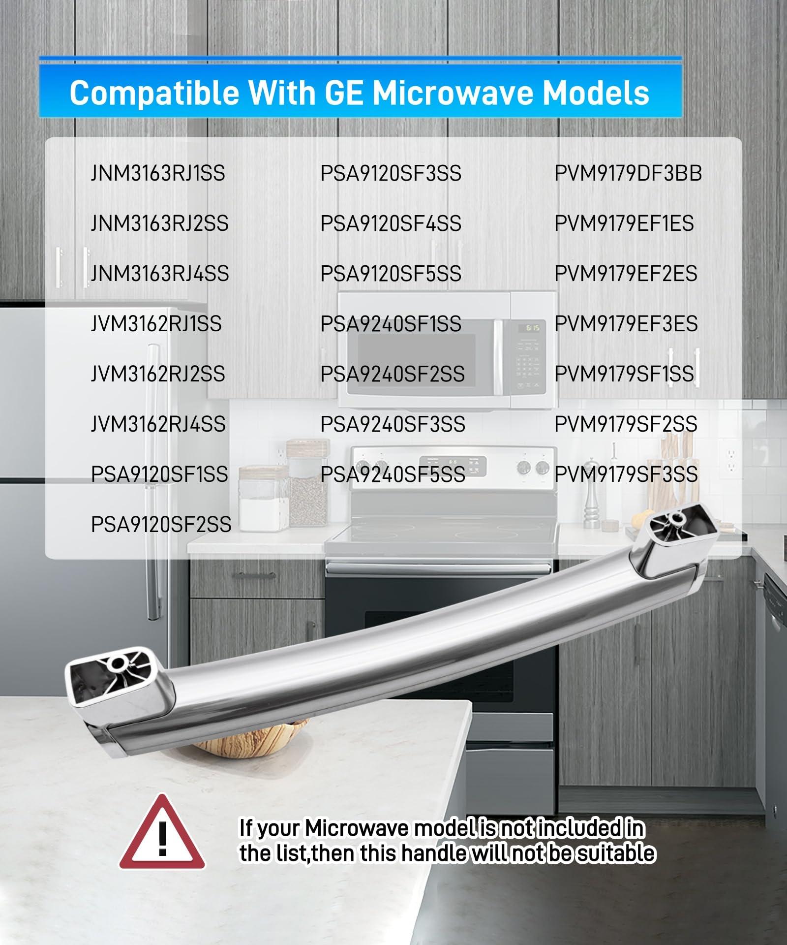 Taruimoo 2024 New WB15X21101 Microwave Door Handle Replacement Fits for GE JNM3163RJ1SS JNM3163RJ3SS JNM3163RJ4SS PVM9179SF2SS Microwave Oven,Replaces AP5790530,PS8754188,3025571-1 Year Warranty