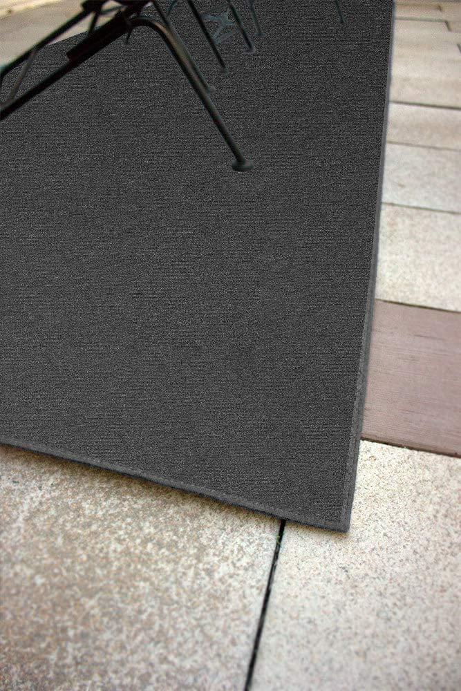 KOECKRITZ Charcoal - Indoor/Outdoor Area Rug Carpets and Runners with Premium Bound Fabric Finished Edges. (4\' x 15\')