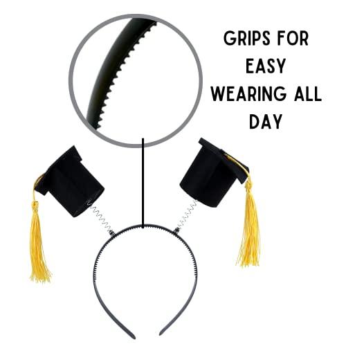 Graduation Party Supplies Black Graduation Cap with Gold Tassels Party Headband Bopper