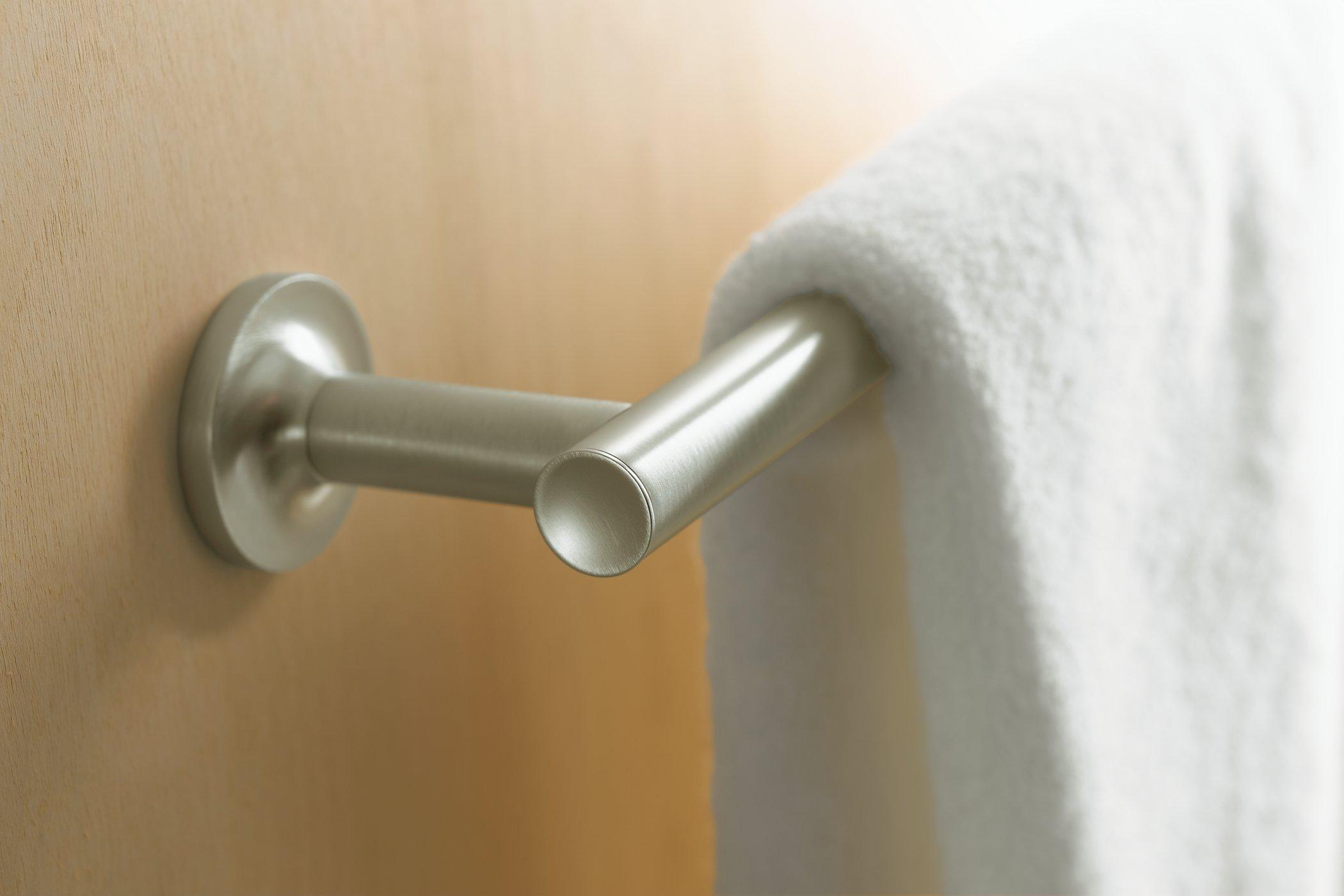 Kohler Bathroom Towel Holder by KOHLER, Towel Bar, Purist Collection, Vibrant Brushed Nickel, K-14436-BN