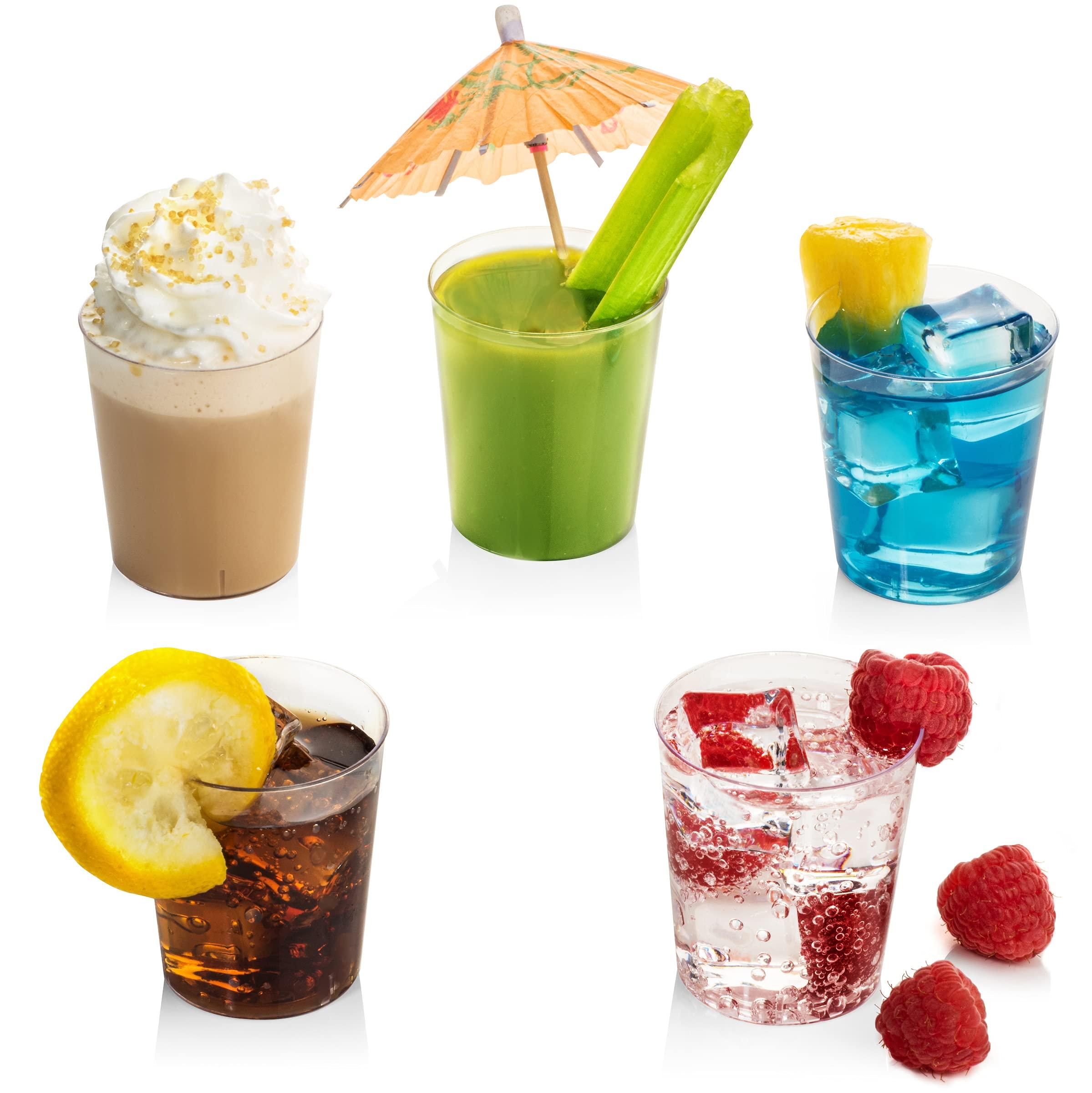 LSR LORESO LSR LORESO Mini Plastic Shot Cups 480 pcs 2 Oz - Round Clear Hard Plastic Shooter Dessert Cup for Serving Drink, Dessert, Sampling & Tasting Reusable 480CT