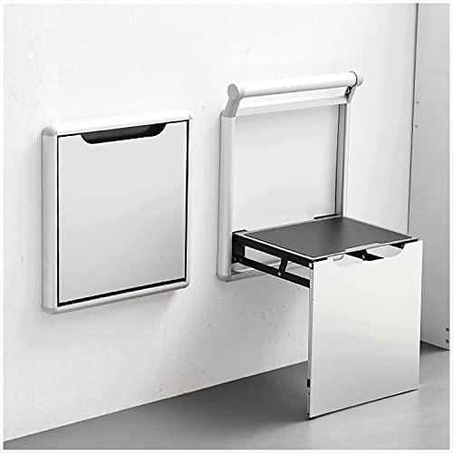XLTTY Folding Stools Wall-Mounted Invisible Shoe-Changing Stool, Space-Saving Folding Drop-Leaf Wall Stool with Armrests, for Balconies/Porch Folding