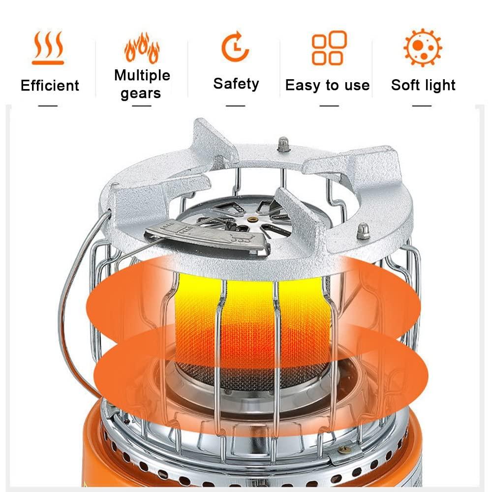 WEBUP WEBUP Indoor Gas Heater Portable Propane Heater Adjustable Heating Stove Ultra Quiet Radiant Heater Multifunction LP Gas Heater with Carrying Handle