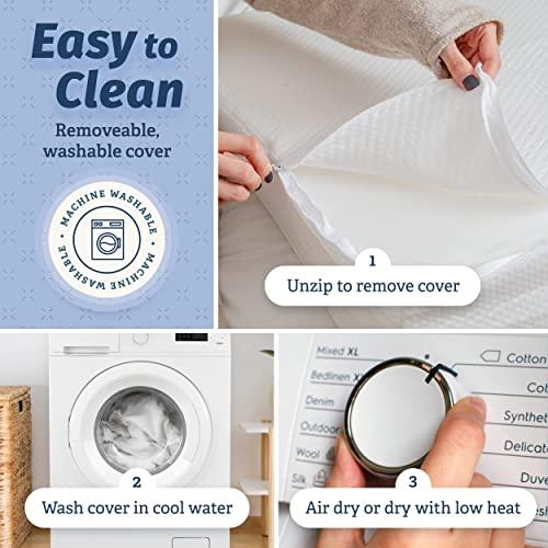 Abco Tech Abco Tech 8in Leg Elevation Pillow with Memory Foam Top - Elevating Leg Rest to Reduce Swelling, Back, Hip, and Knee Pain - Leg Support Pillow to Elevate Feet while Sleeping, Reading - Washable Cover