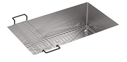 Kohler KOHLER K-5409-NA Strive 29-Inch x 18-5/16-Inch Undermount Medium SingleBowl Kitchen Sink with Basin Rack, Stainless Steel