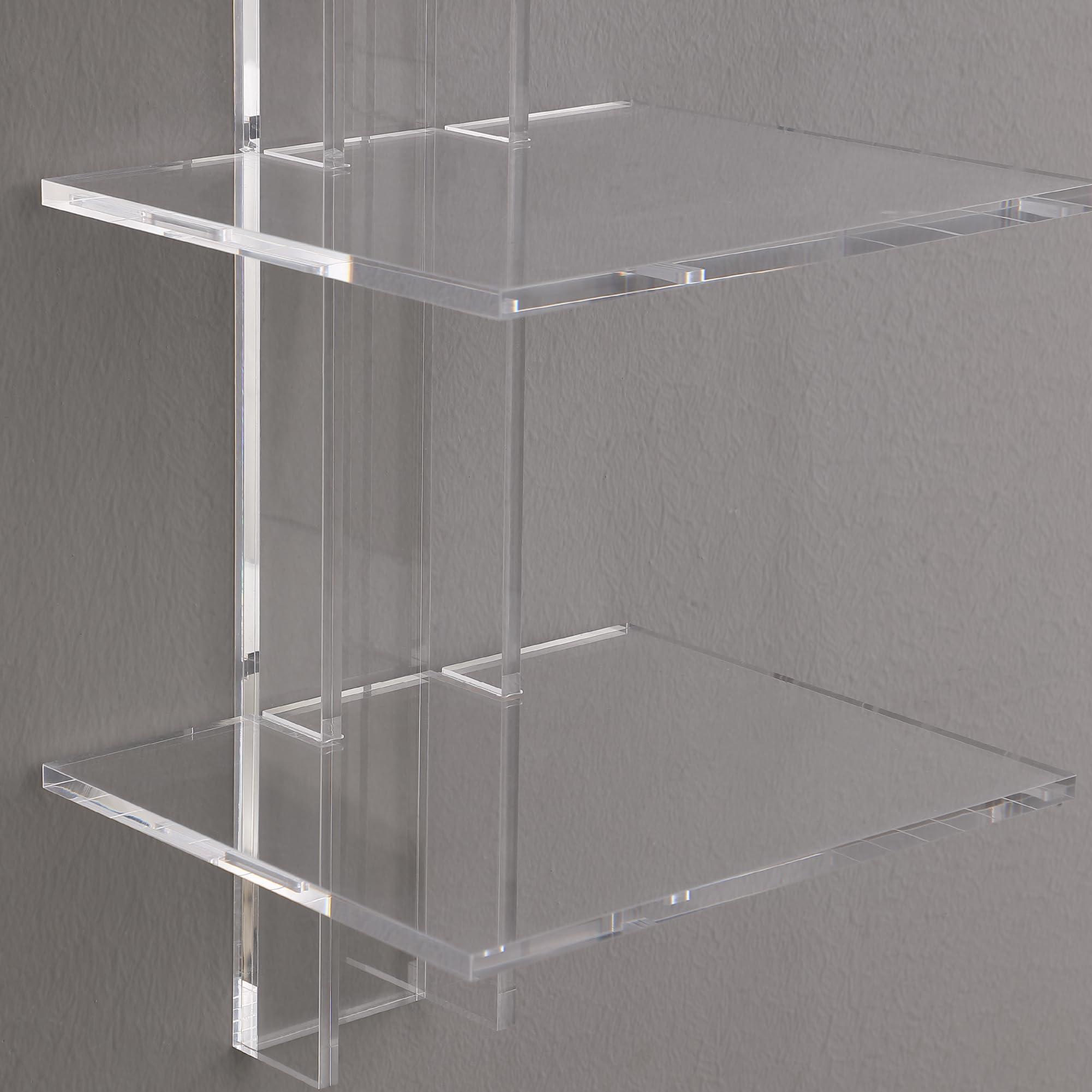 Proman Products Proman Products WM17261 Mounted Spine Bookshelf,Wall Mounted Shelves, Spine Book Tower Decor, Clear Acrylic, 8\" D x 9.5\" W x 37\" H