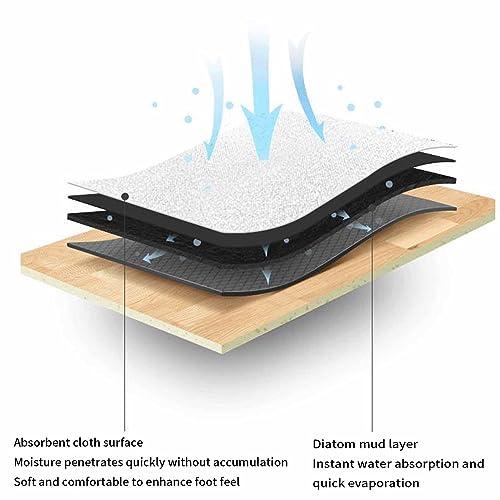 JUSHZ JUSHZ Bath Mat Quick Dry Bathroom Mat Bath Mats for Bathroom Washable Super Absorbent Bathmat Diatomite Rug Absorbent Quick-Drying Floor Mat Wear-Resistant Soft Double-Sided Non Slip (7,60x90cm)