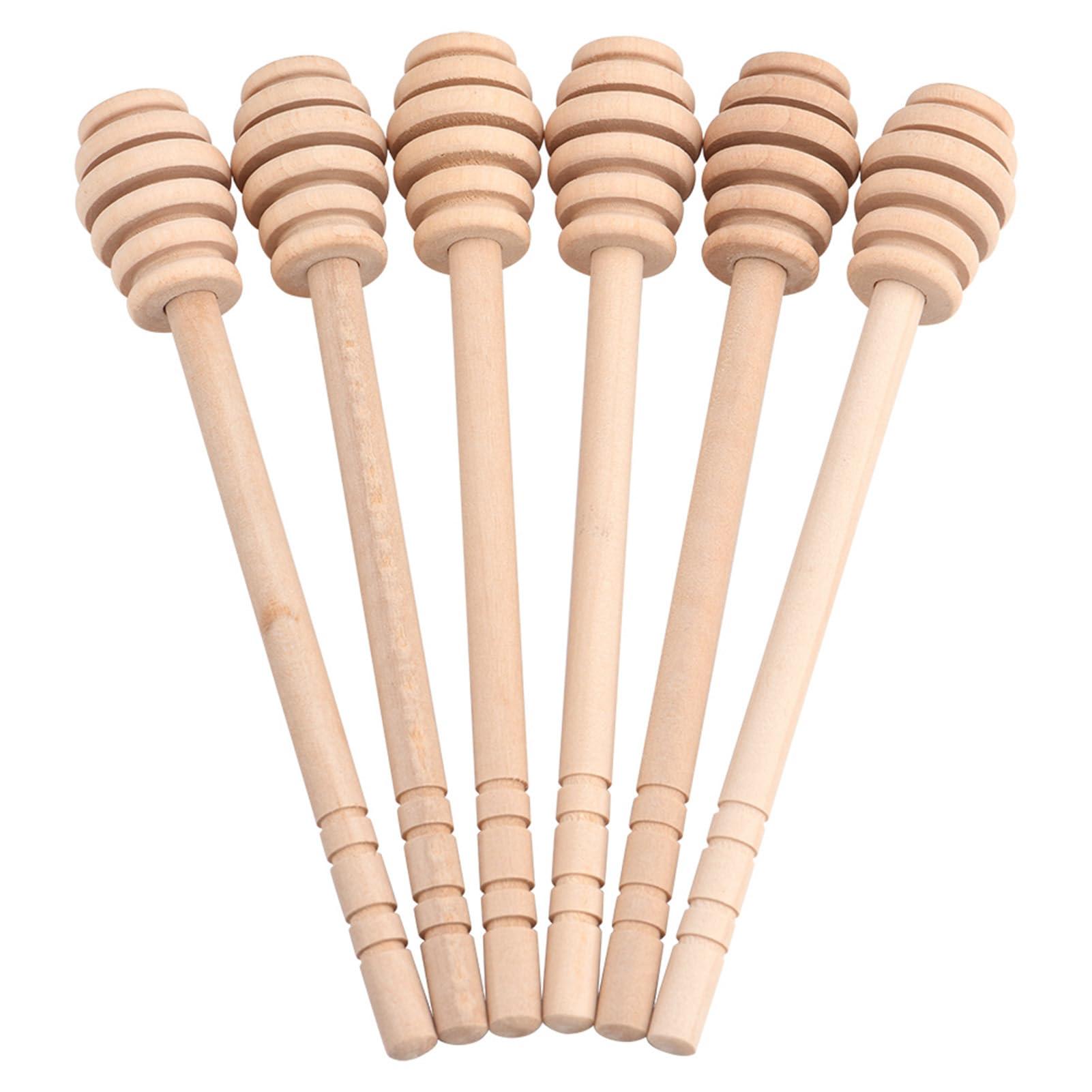 flexman FLEXMAN 50Pcs Honey Dipper Sticks, Wooden Honey Mixing Stirrer, Honey Stirrer Stick for Honey, Syrup, Molasses or Viscous Liquid, Wedding Party Gift (Take Honey King Slotting 16CM)