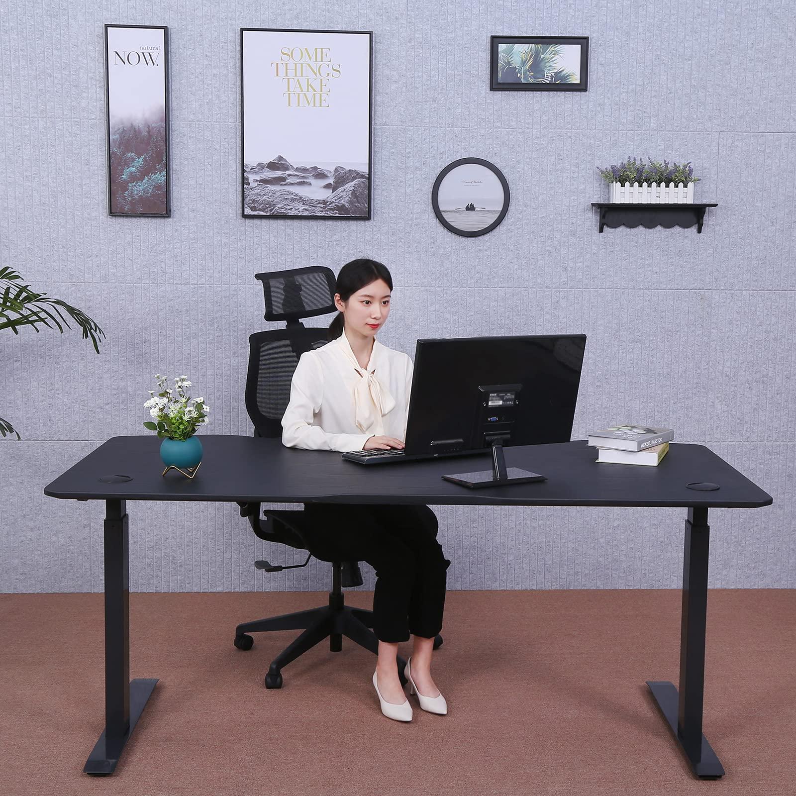 ApexDesk ApexDesk 60" Elite Height Adjustable Desk w/Cabinet Bundle (Black Desk/Black Cabinet)
