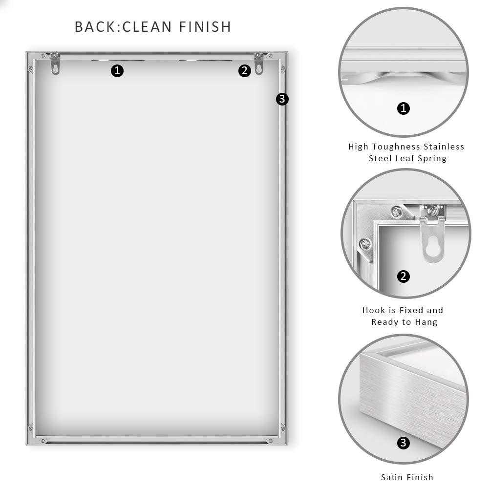 INVIN ART INVIN ART Framed Canvas Giclee Print Art Number 19 1948 by Jackson Pollock Abstract Wall Art Living Room Home Office Decorations(Aluminum Metal White Frame with Mat & Glass,20"x28")