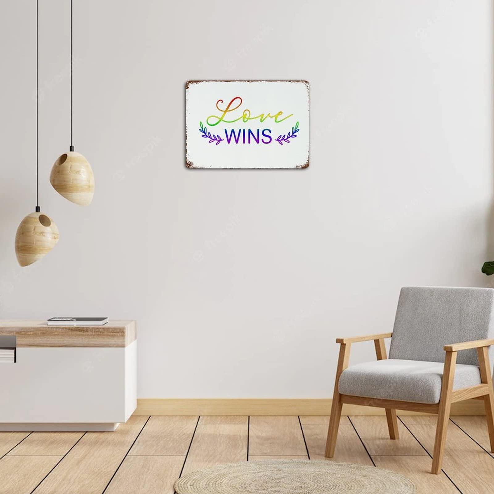 Generic Customized Metal Signs Love Wins Home Decor Terrace Indoor Outside LGBT Festivals Party Metal Sign 10x14 Inch