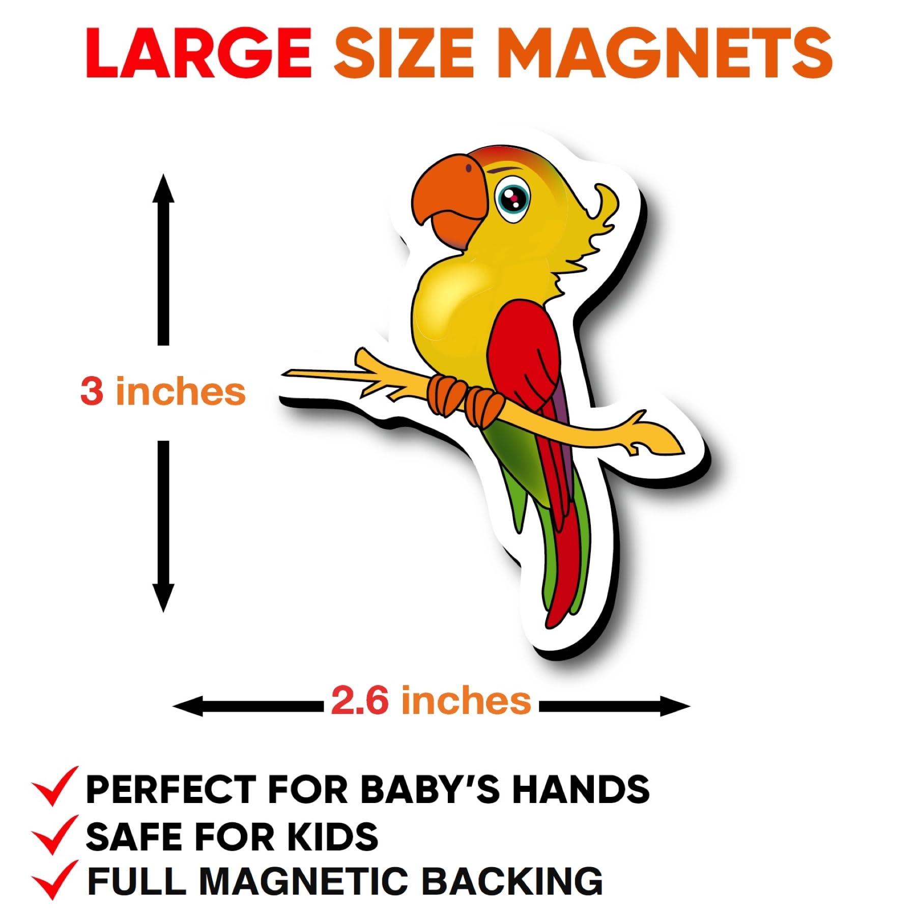 LIENO ROSIO LIENO ROSIO 16 Foam Zoo Animals Magnets - Big Baby Magnets Age 1+ - Funny Magnets for Kids on Fridge - Toddler Animal Toys - Magnetic Toys for Toddlers 1-3